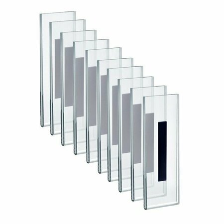 AZAR DISPLAYS Clear Acrylic 2'' x 7'' Magnetic U-Frame, 10PK 129907